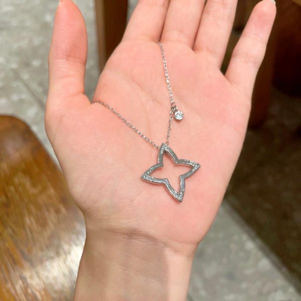 העתק, מעצב, הטוב ביותר, איכותי, 1:1, מזויף, תכשיטים LOUISVUITTON תליון דגם קלאסי LV שרשרת תליון לוגו מותג (E3AB)